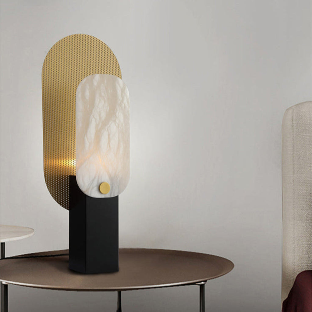 Mosaic Elegance Alabaster Table Lamp by Bling Lighting Studio