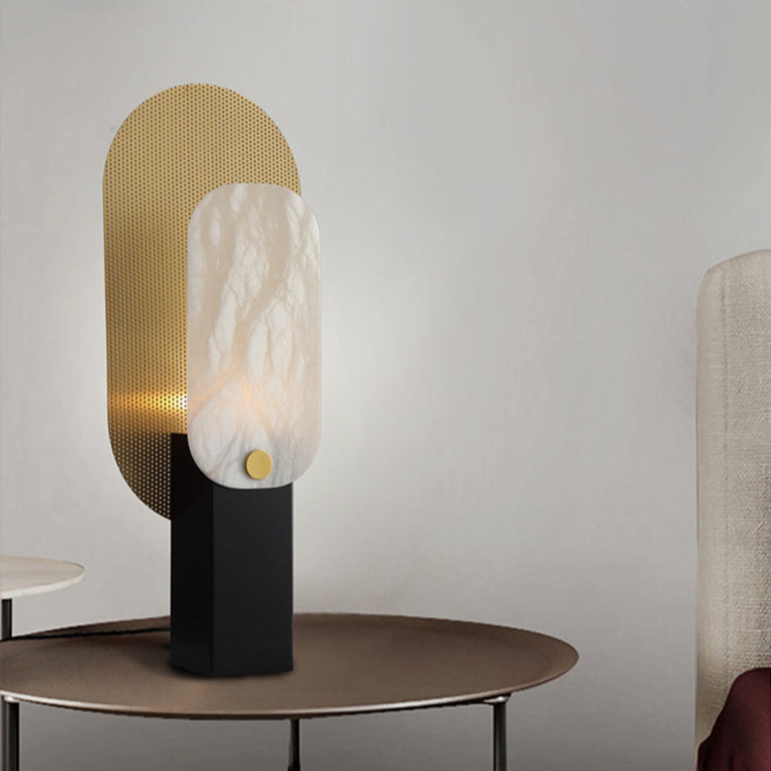 Mosaic Elegance Alabaster Table Lamp by Bling Lighting Studio