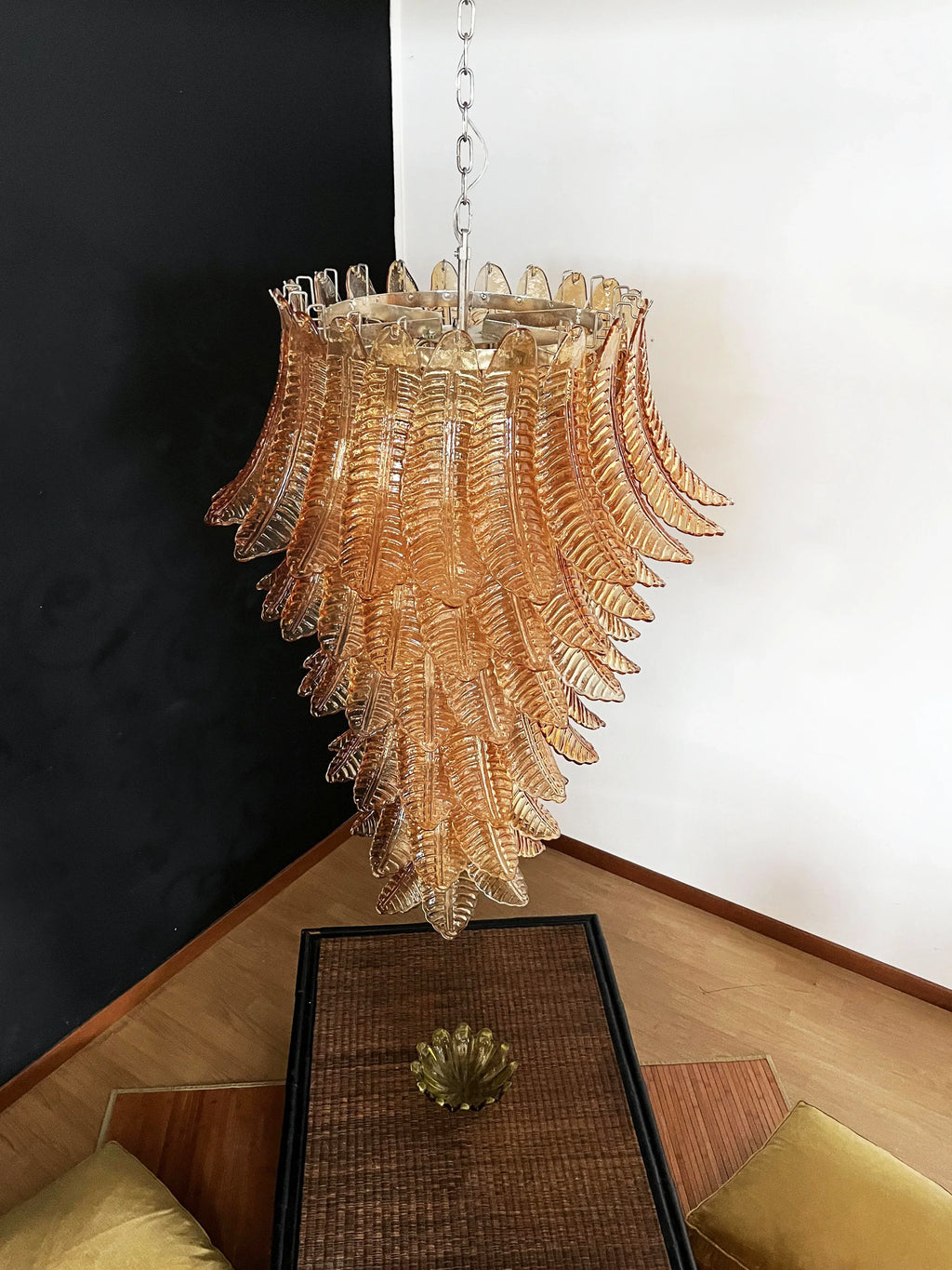 Murano Amber Felch Spiral Chandelier product image