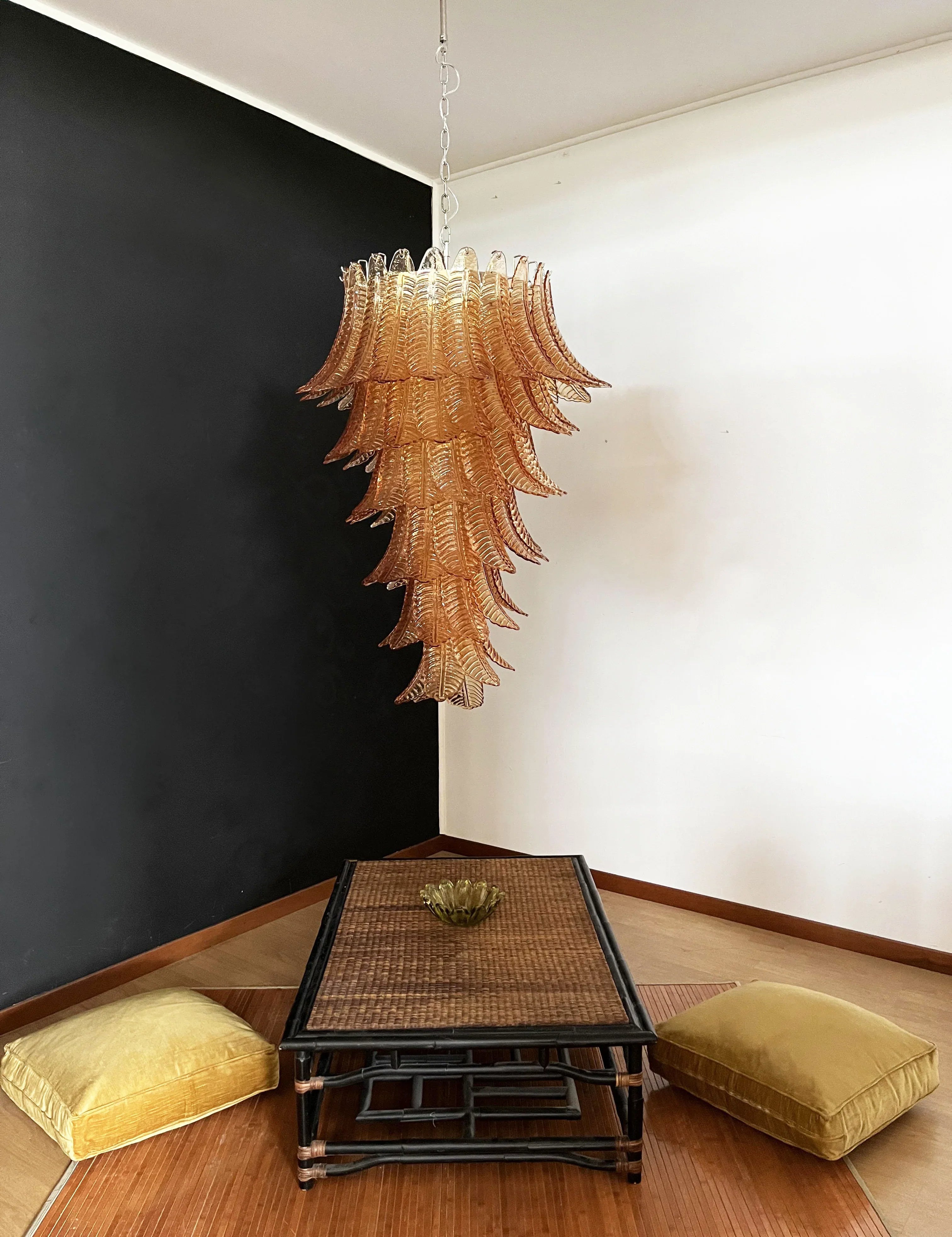 Murano Amber Felch Spiral Chandelier product image