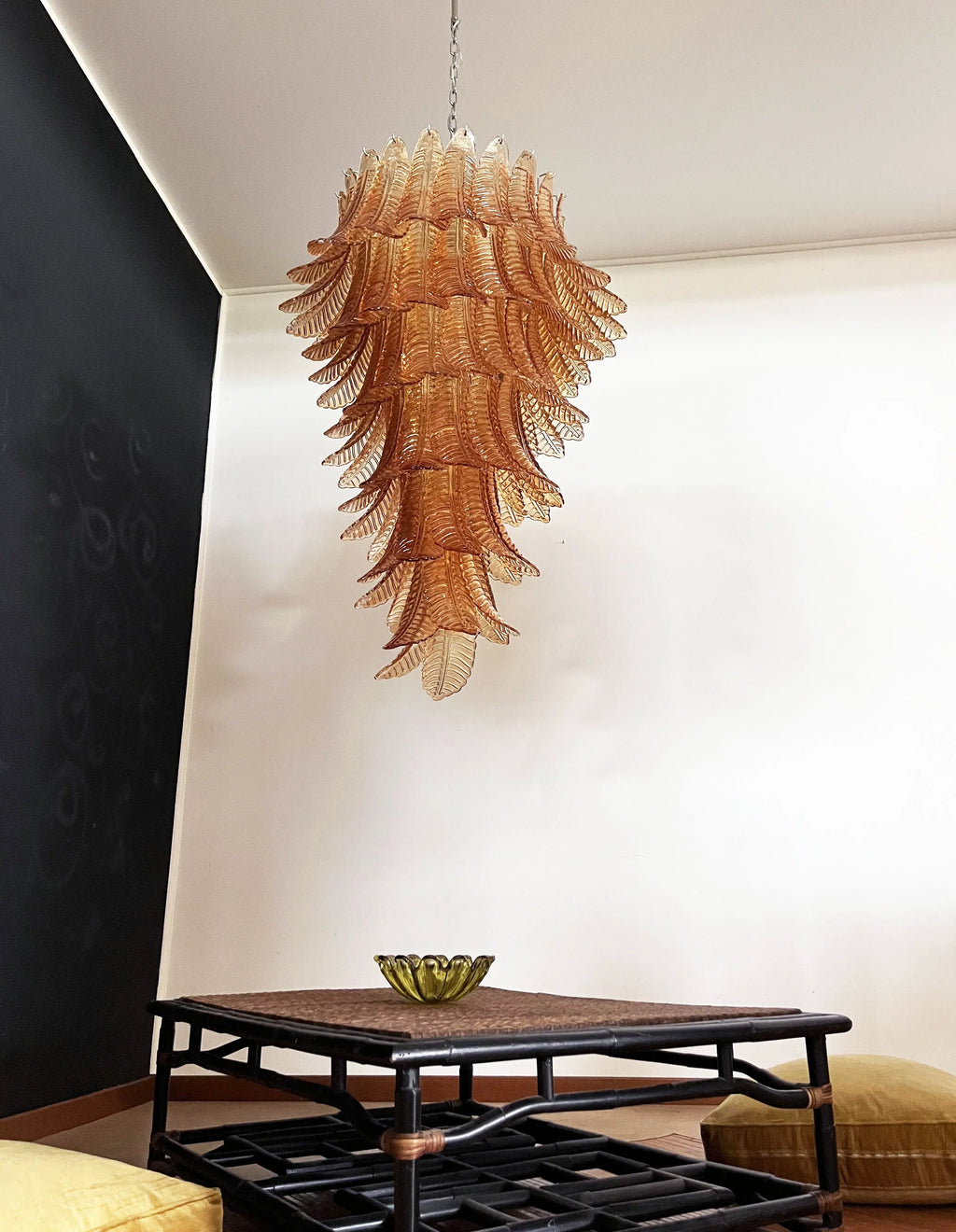 Murano Amber Felch Spiral Chandelier product image