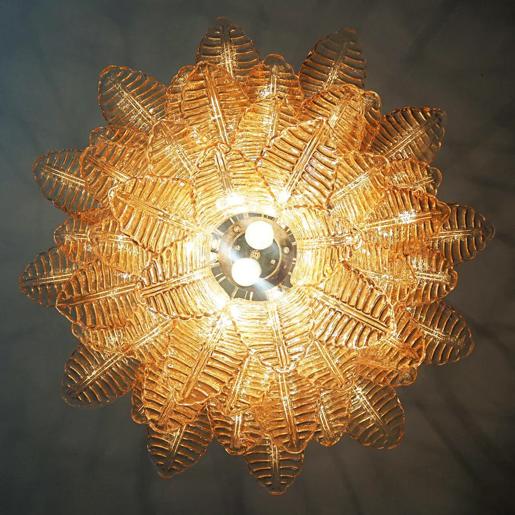 Murano Amber Ferns Glass Chandelier product image