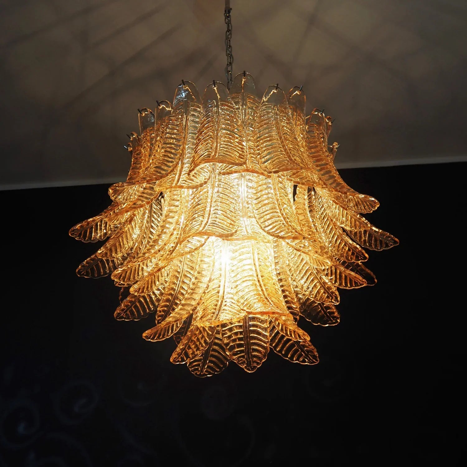 Murano Amber Ferns Glass Chandelier product image