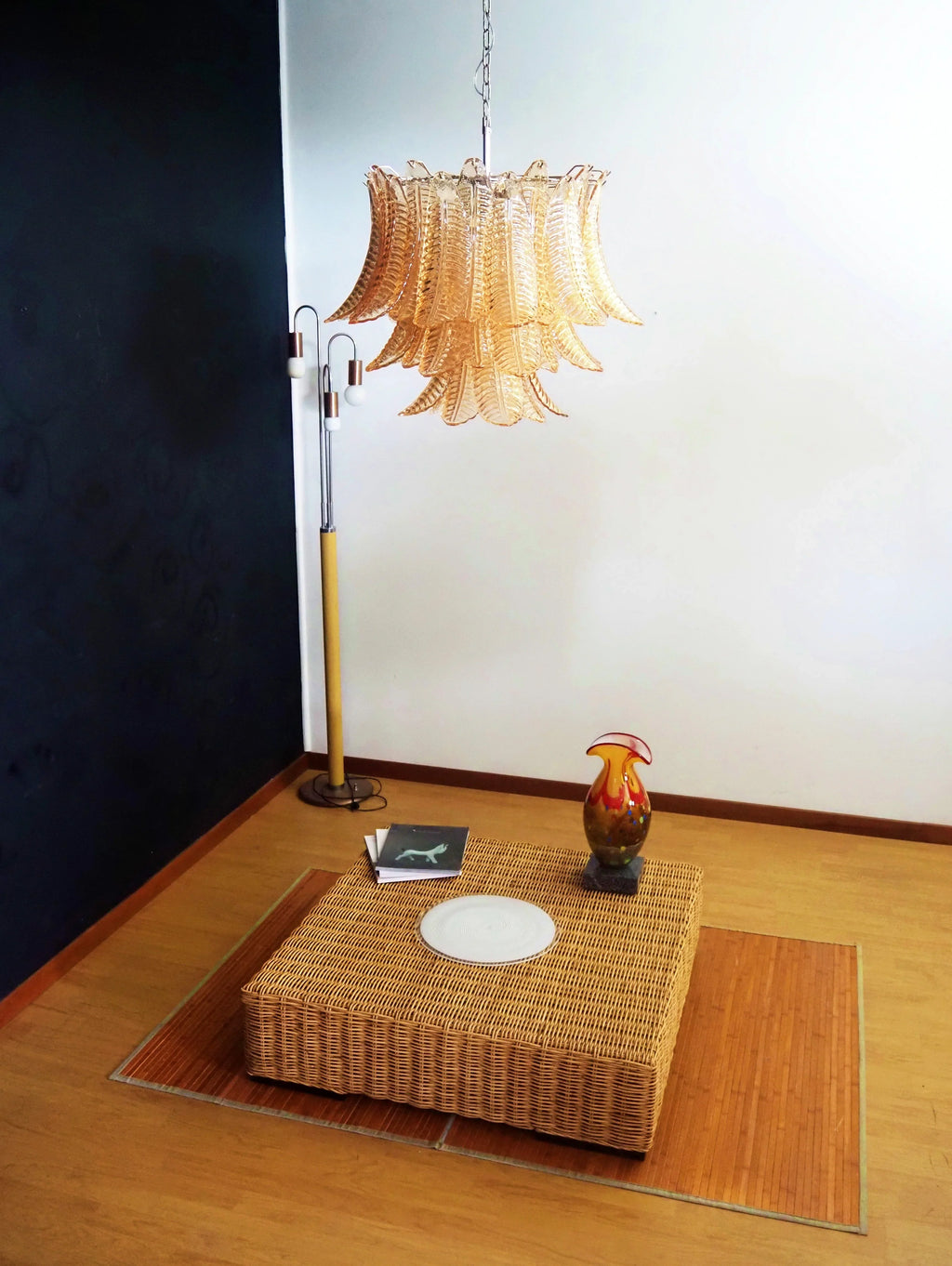 Murano Amber Ferns Glass Chandelier product image