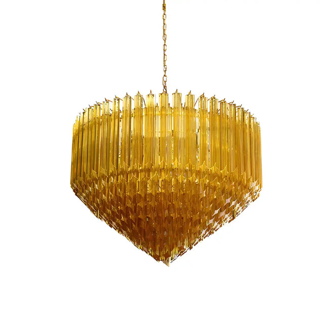 Murano Prisms Amber Chandelier by Bling Lighting Studio