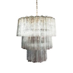 Murano Transparent Glass Tube Chandelier by Bling Lighting Studio