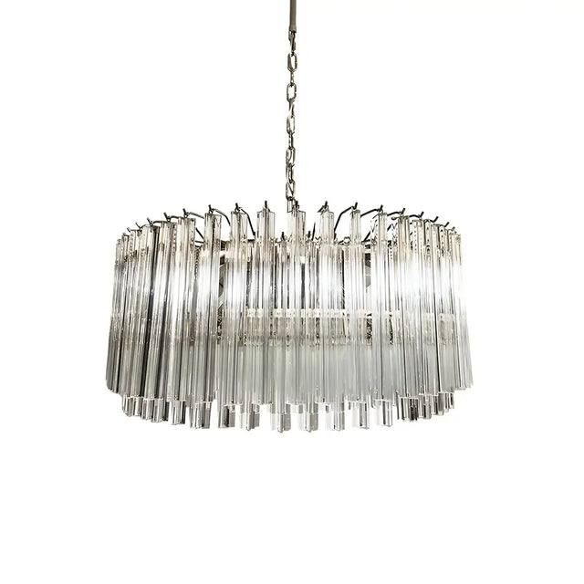 Murano Round Prisms Transparent Chandelier by Bling Lighting Studio