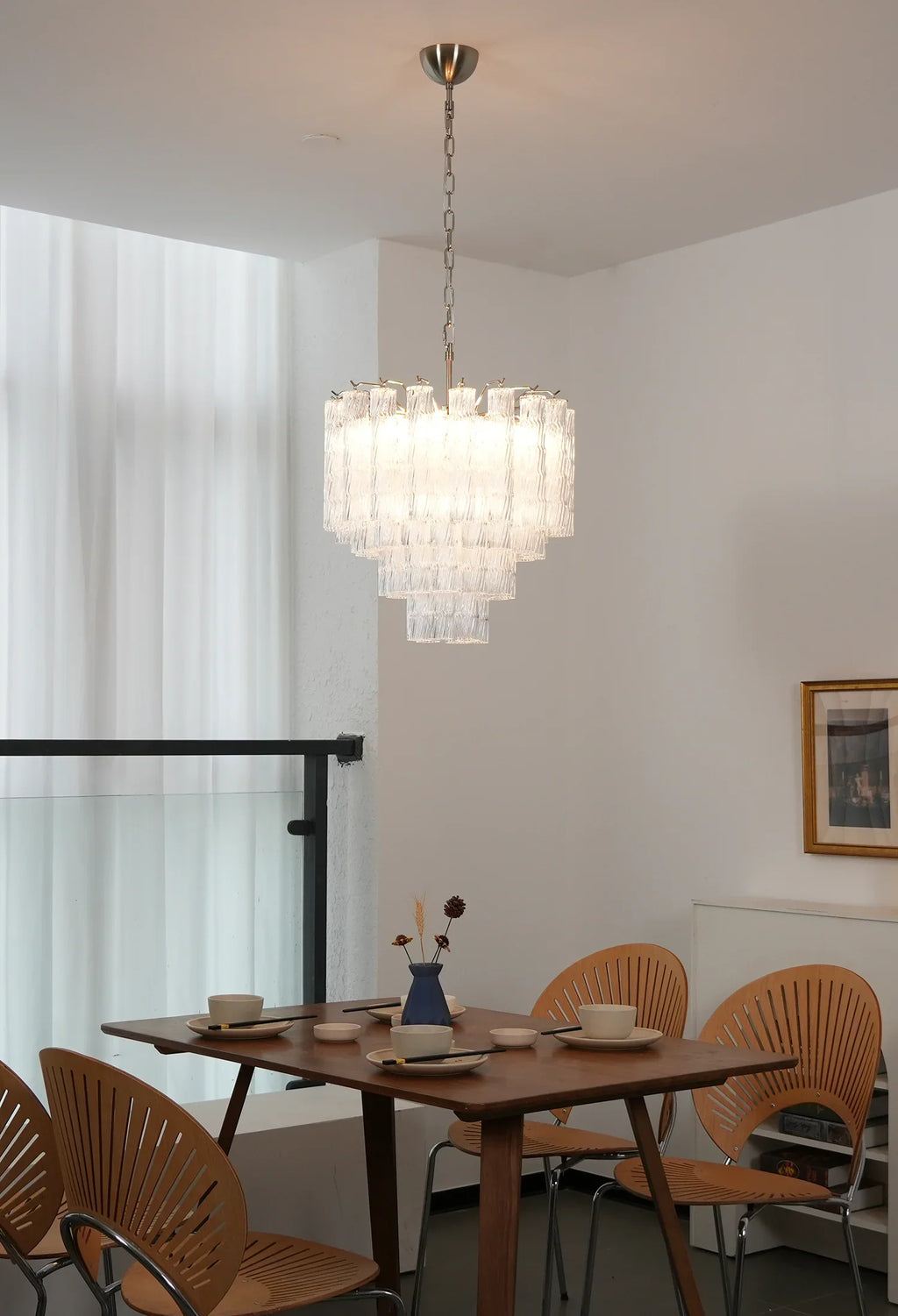 Murano Wave Glass Tube Chandelier product image