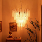 Modern Murano Pink Glass Dewdrop Chandelier product image