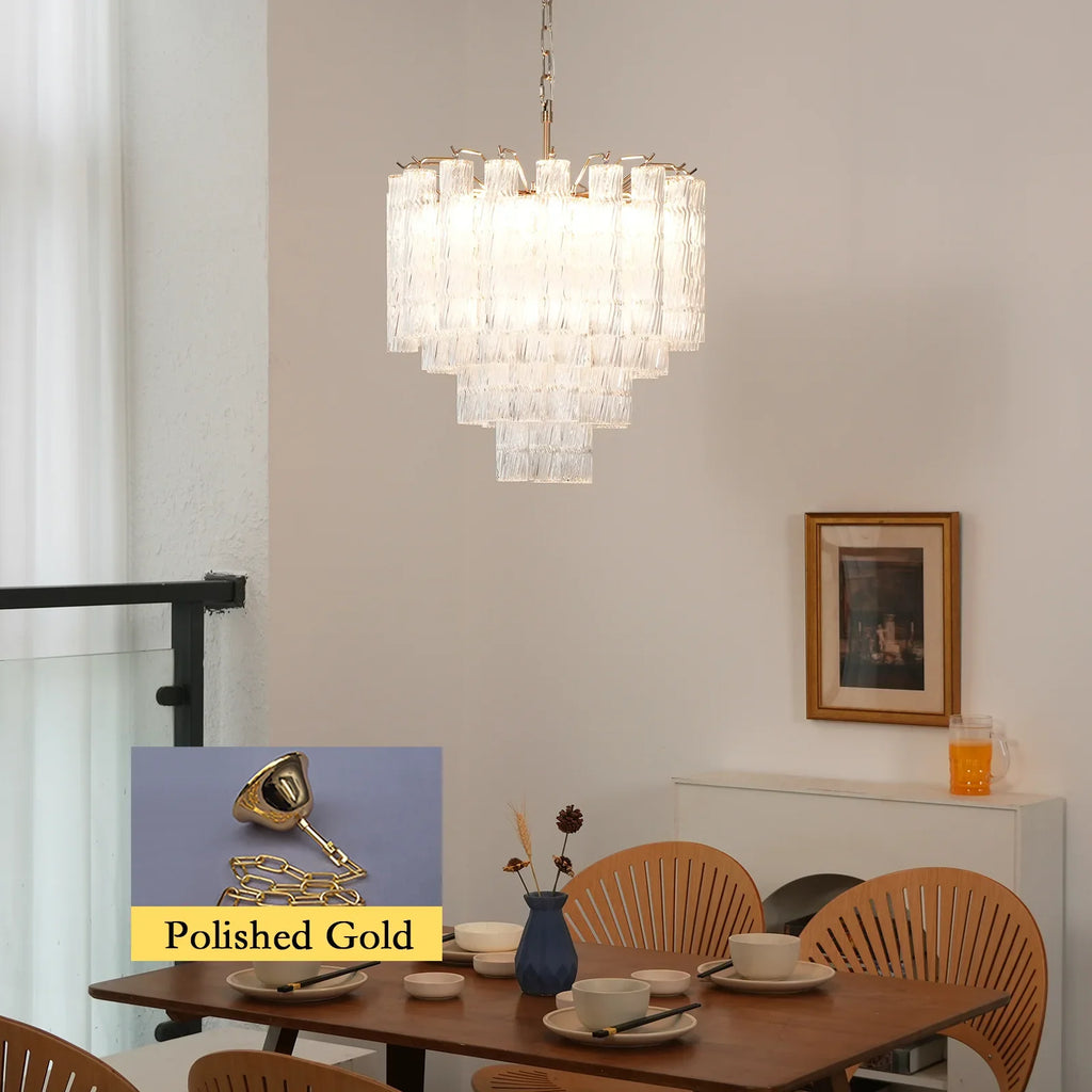 Murano Wave Glass Tube Chandelier product image