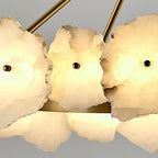 Natural Flake Alabaster Modern Round Chandelier by Bling Lighting Studio