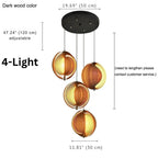 Nia Wood Staircase Chandelier for high ceiling staircase and foyer lighting