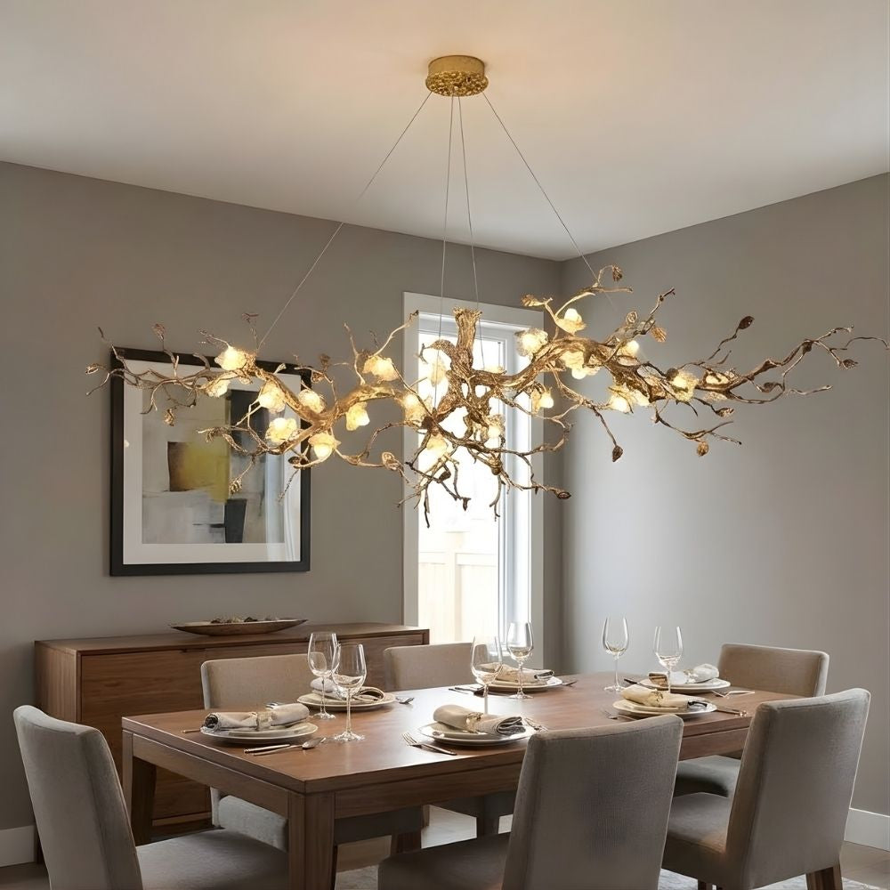 Mona Crystal Flower Branch Chandelier for Staircase detail view