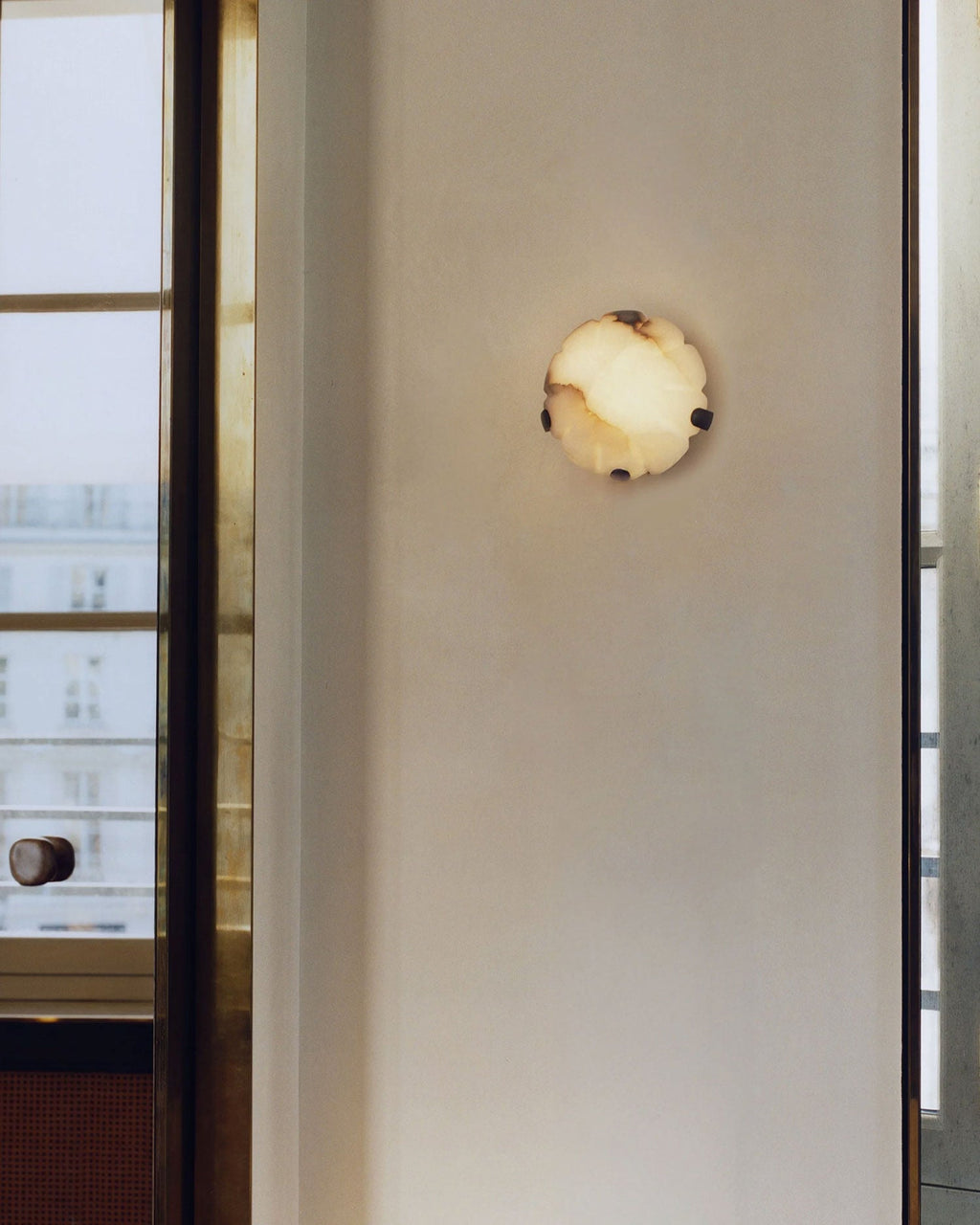 Noema Alabaster Wall Sconce by Bling Lighting Studio