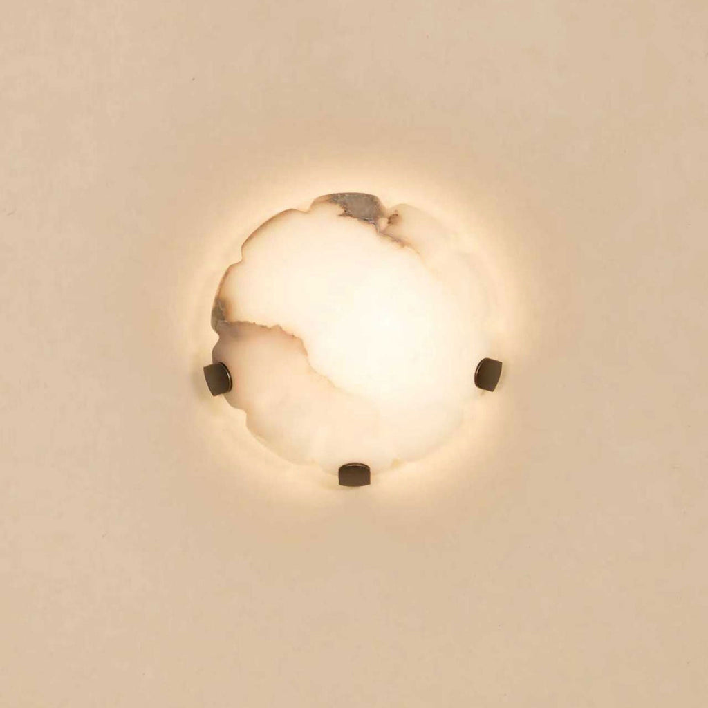 Noema Alabaster Wall Sconce by Bling Lighting Studio
