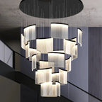 Nordic Ceiling Stair Chandelier Gold/Black for high ceiling staircase and foyer lighting