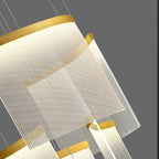 Nordic Ceiling Stair Chandelier Gold/Black for high ceiling staircase and foyer lighting