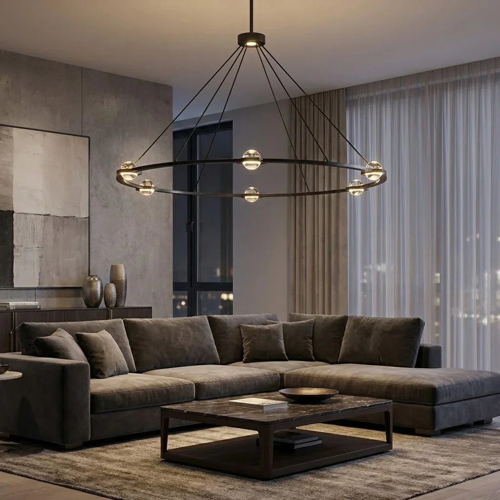 Nova Round Modern Chandelier by Bling Lighting Studio