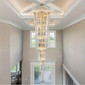 Oly Crystal Staircase Chandelier for high ceiling staircase and foyer lighting