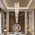 Oly Crystal Staircase Chandelier for high ceiling staircase and foyer lighting