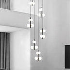 Opal Globe Staircase Pendant Light for high ceiling staircase and foyer lighting