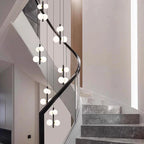 Opal Globe Staircase Pendant Light for high ceiling staircase and foyer lighting