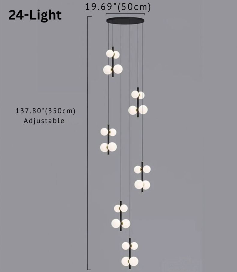 Opal Globe Staircase Pendant Light for high ceiling staircase and foyer lighting