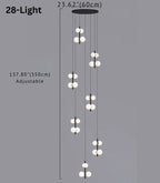 Opal Globe Staircase Pendant Light for high ceiling staircase and foyer lighting