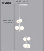 Opal Globe Staircase Pendant Light for high ceiling staircase and foyer lighting