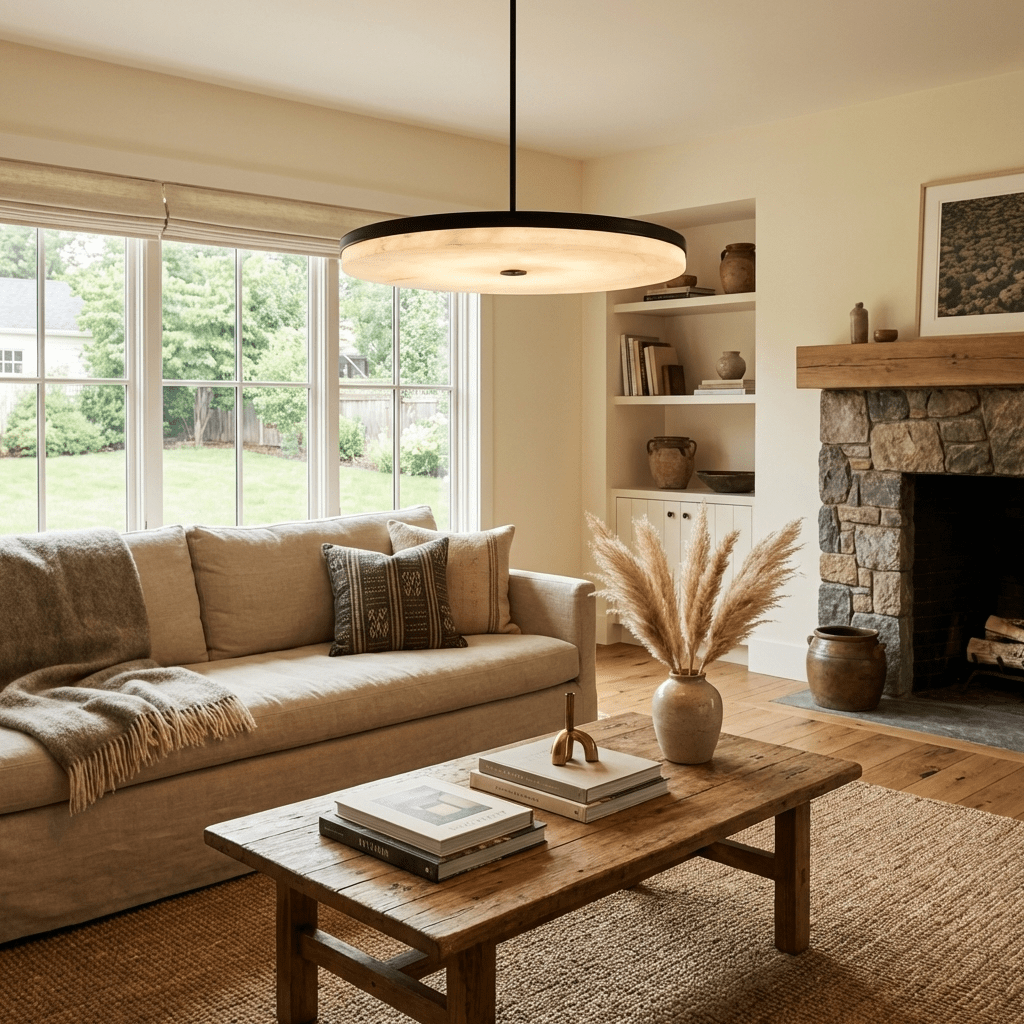 Orbis Alabaster Pendant Light by Bling Lighting Studio