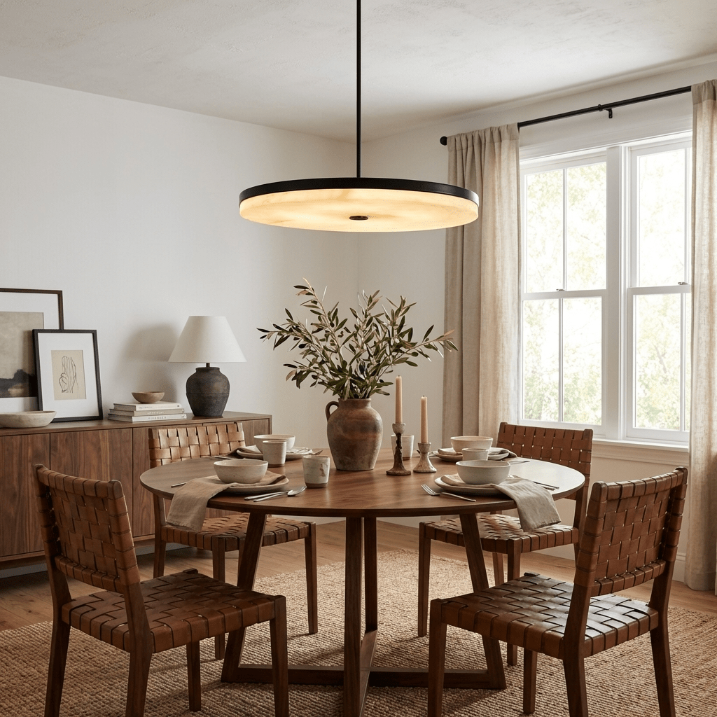 Orbis Alabaster Pendant Light by Bling Lighting Studio