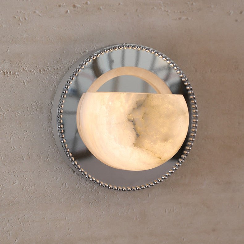 Orbit Pearl Alabaster Wall Light by Bling Lighting Studio