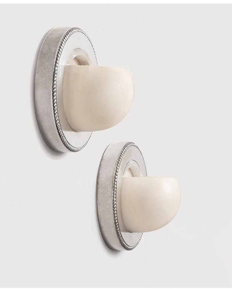 Orbit Pearl Alabaster Wall Light by Bling Lighting Studio