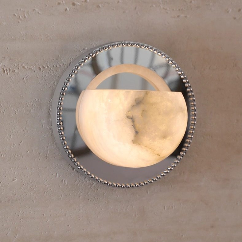 Orbit Pearl Alabaster Wall Light by Bling Lighting Studio