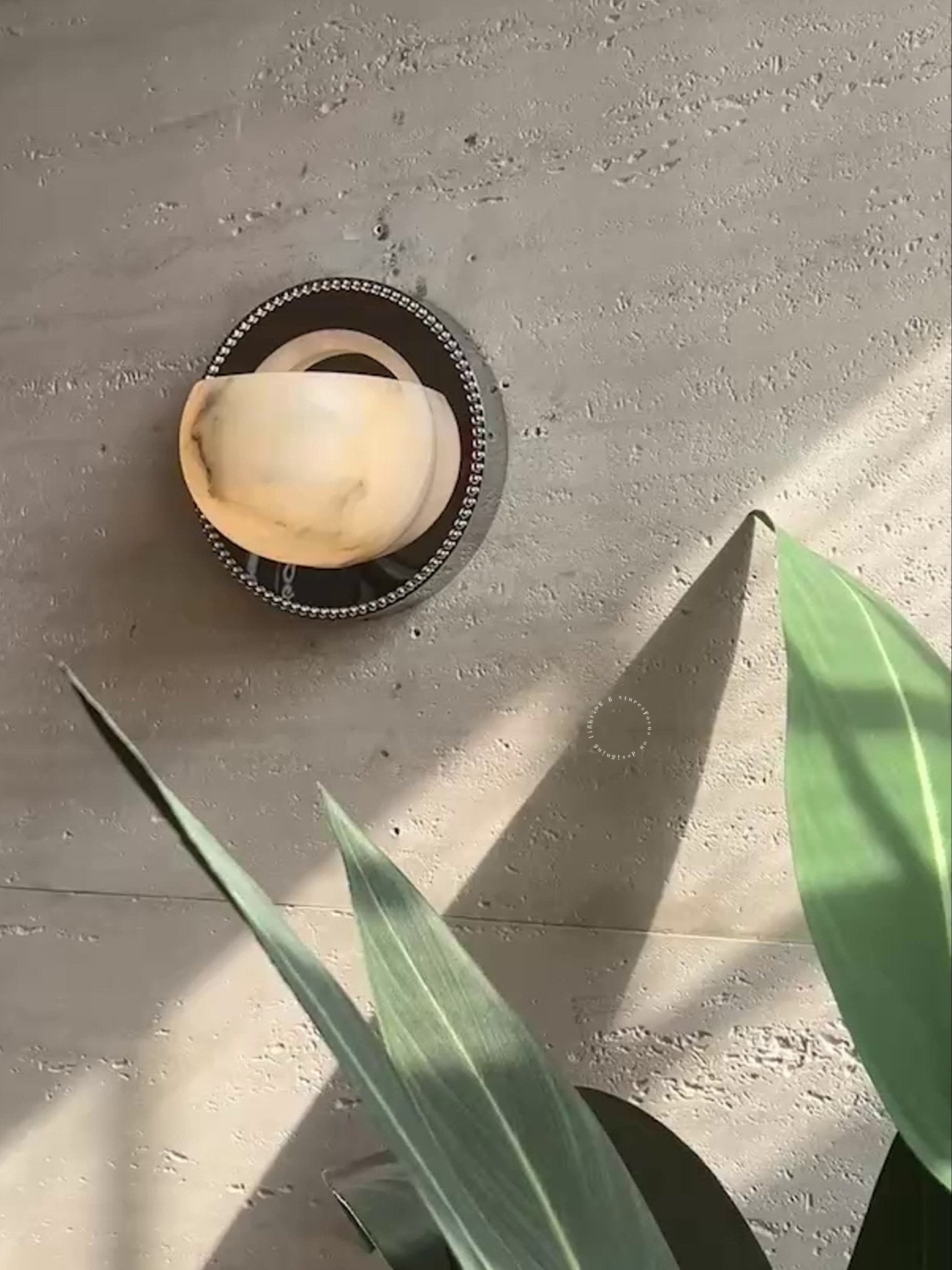 Orbit Pearl Alabaster Wall Light by Bling Lighting Studio