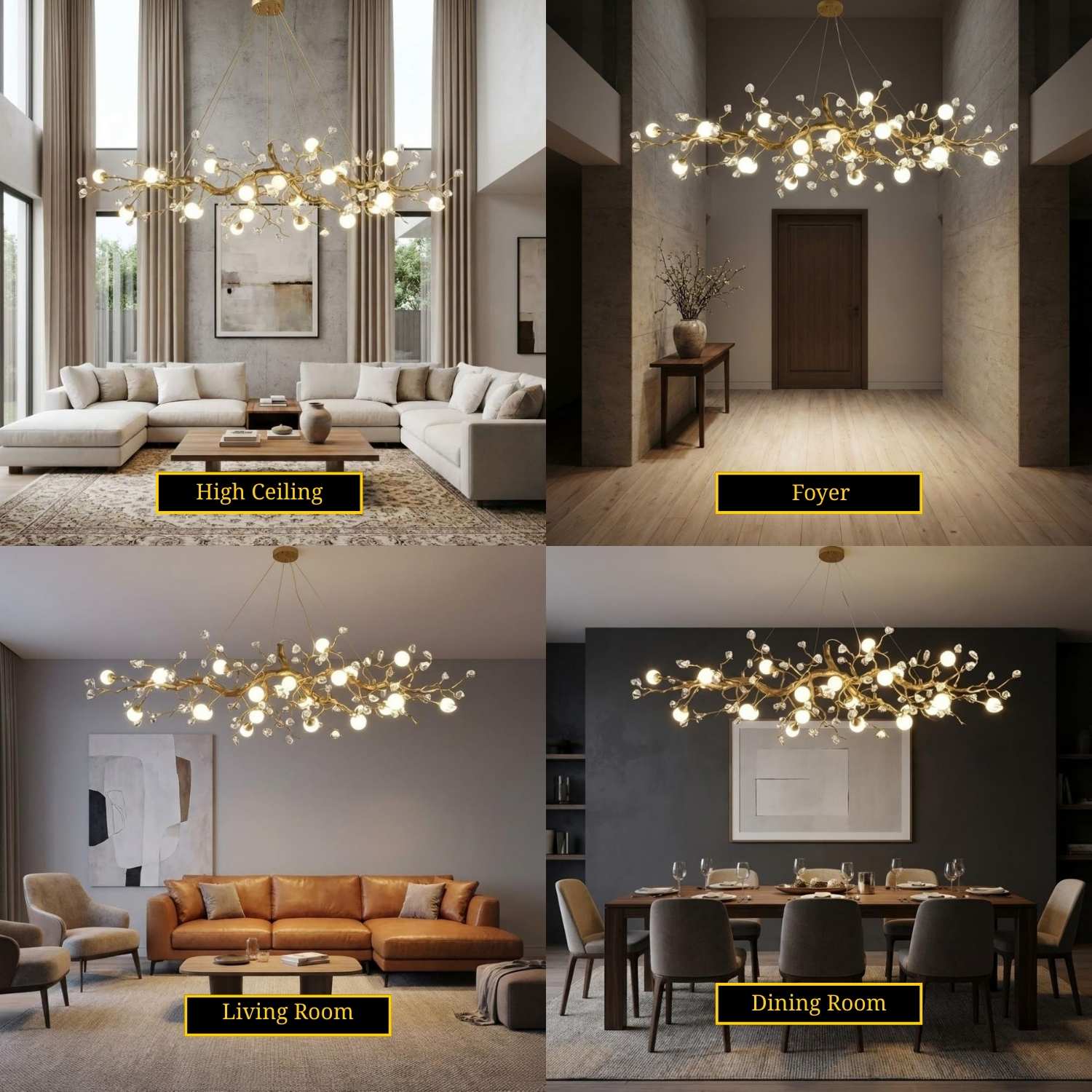 Grio Branch Linear Chandelier by Bling Lighting Studio