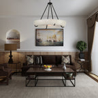 Modern Orion Alabaster Chandelier material and finish detail
