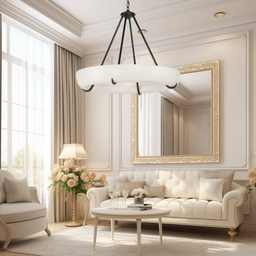Modern Orion Alabaster Chandelier detail view