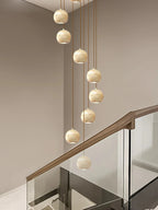 Orva Multi Globe Pendant Light for high ceiling staircase and foyer lighting