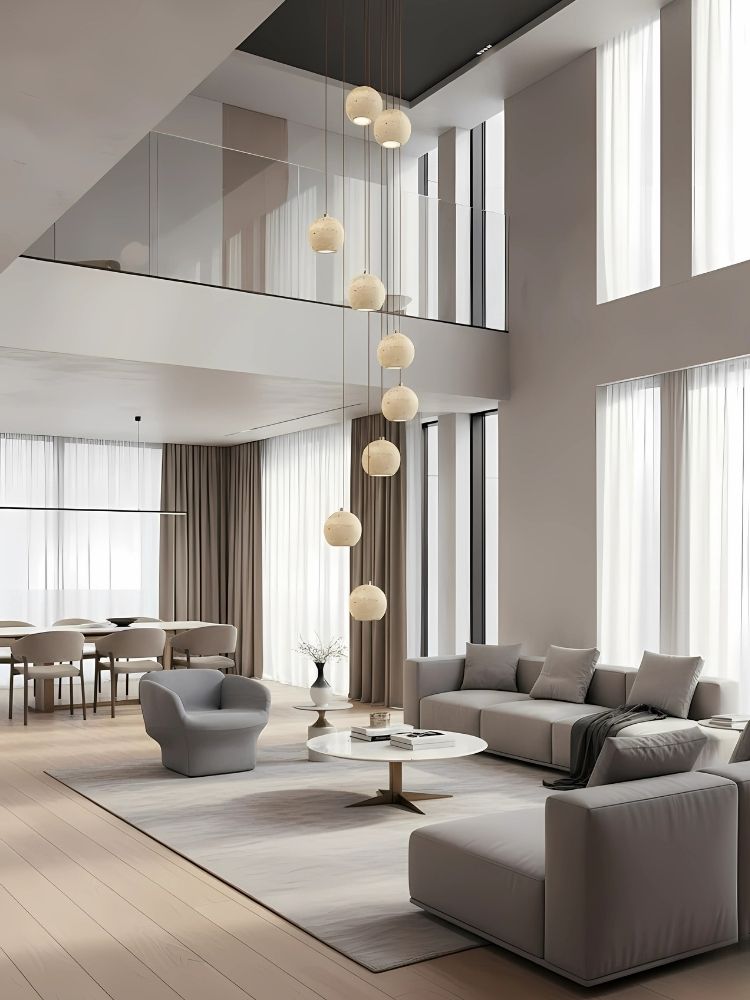 Orva Multi Globe Pendant Light for high ceiling staircase and foyer lighting