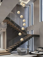 Orva Multi Globe Pendant Light for high ceiling staircase and foyer lighting