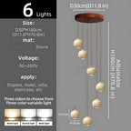 Orva Multi Globe Pendant Light for high ceiling staircase and foyer lighting