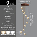 Orva Multi Globe Pendant Light for high ceiling staircase and foyer lighting