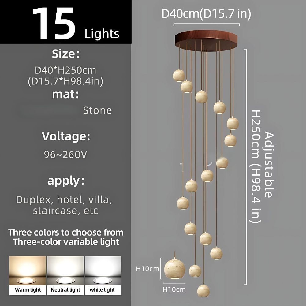 Orva Multi Globe Pendant Light for high ceiling staircase and foyer lighting