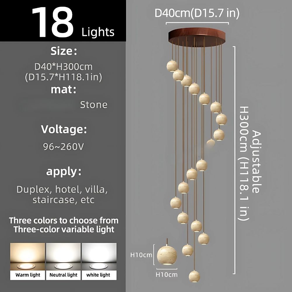 Orva Multi Globe Pendant Light for high ceiling staircase and foyer lighting