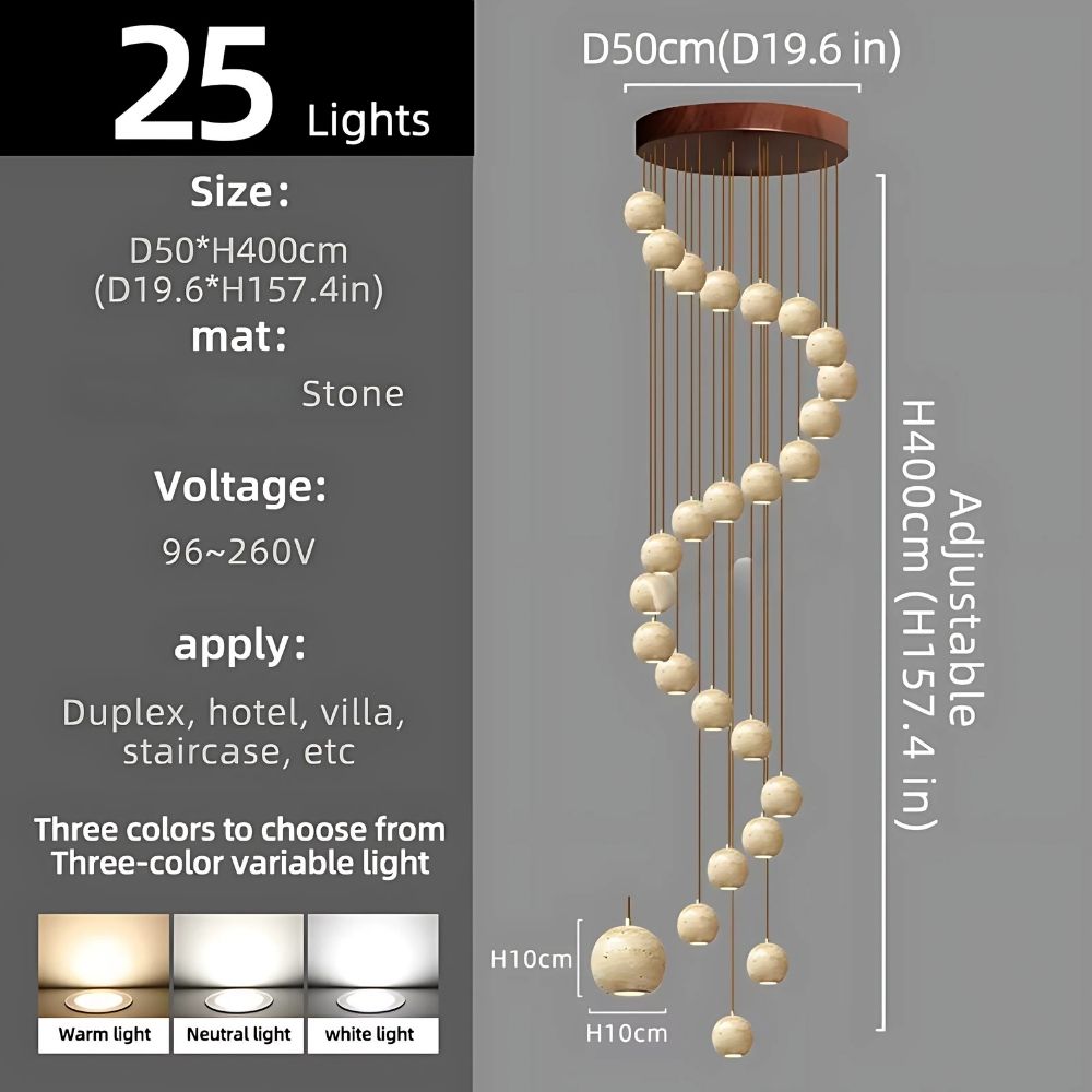 Orva Multi Globe Pendant Light for high ceiling staircase and foyer lighting