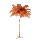 Ostrich Feather Brass Floor Lamp by Bling Lighting Studio