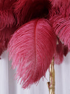 Ostrich Feather Brass Floor Lamp by Bling Lighting Studio