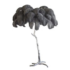 Ostrich Feather Brass Floor Lamp by Bling Lighting Studio
