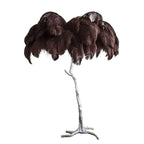 Ostrich Feather Brass Floor Lamp by Bling Lighting Studio